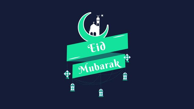 Eid Mubarak animated lottie video template.