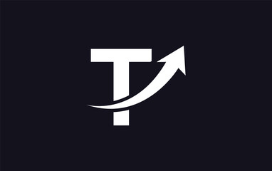 Financial logo symbol and Growth arrow icon monogram for business