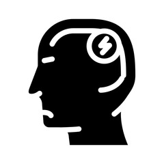 head pain body ache glyph icon vector illustration