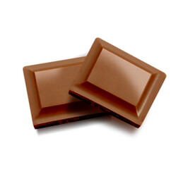 Chocolate con leche sobre fondo blanco. Milk chocolate on white background