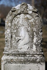 Old tombstone in the cemetery.