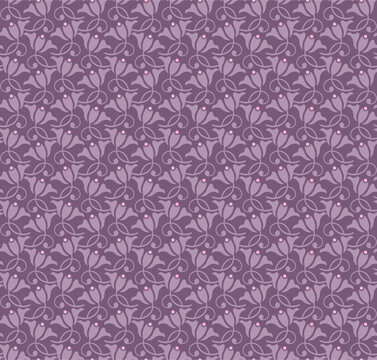The seamless vector pattern of violet flowers fits for all wallpapers, and home furnishings for wallpapers, backgrounds, backdrops, textiles, and various surfaces.