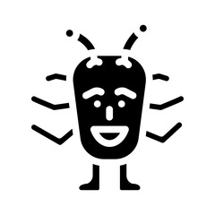 face monster funny glyph icon vector illustration