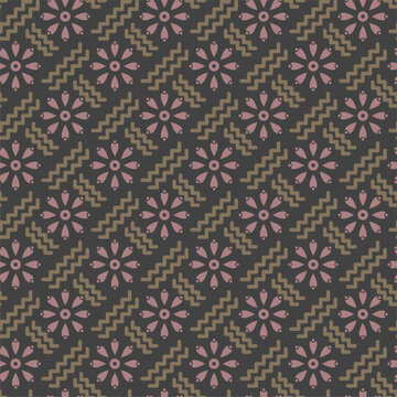 Beautiful Seamless Brown Flower Pattern for wallpapers, backgrounds, backdrops, textiles, and various surfaces.
