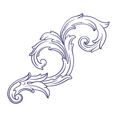 Border and Frame with baroque style. Ornament elements for your design. Black and white color. Floral engraving decoration for postcards or invitations for social media.