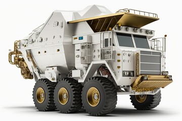 Isolated Mining Haul Truck. Generative AI