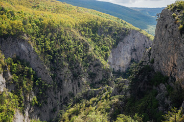Fototapeta na wymiar big mountains with green summer hiking trip