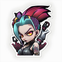 Illustration of the character Jinx from League of legends
