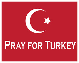 Pray for Turkey. Vector illustration of  text asking for prayers due to a strong earthquake near Izmir on October 30 Pro Vector 