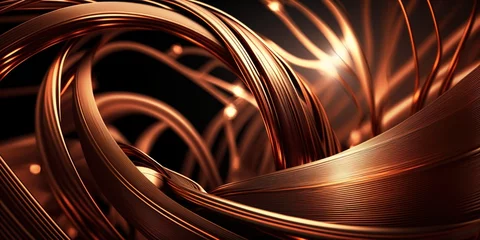 Foto op Plexiglas Shining copper wire background © Arisctur