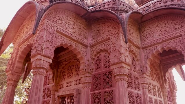 ancient hindu temple architecture from different angle at day