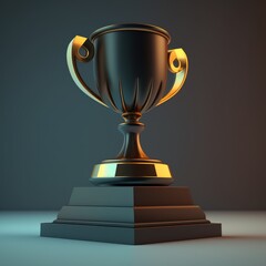 gold trophy cup. Generative ai