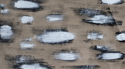 Beige background with black and white brush strokes. Modern Chaos Design