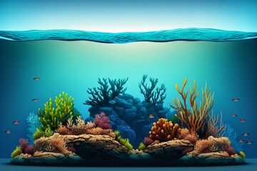 Underwater Scene with Coral. Generative AI