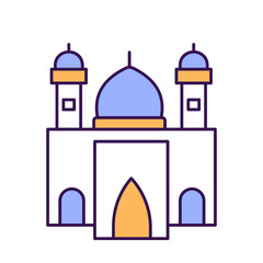 Bajrakli mosque Vector Icon which can easily modify

