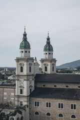 Fototapeta na wymiar Details of Salzburg city View over the city of Salzburg from Hohensalzburg festung Beautiful Salzburger Land