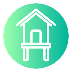 beach house gradient icon