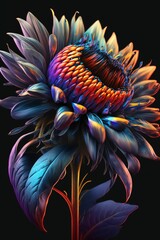 Colorful flower. AI Generated