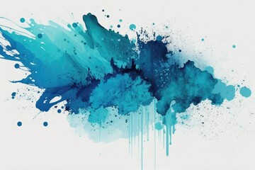 Grungy, abstract blue watercolor paint gradient. Generative AI
