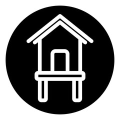 beach house glyph icon