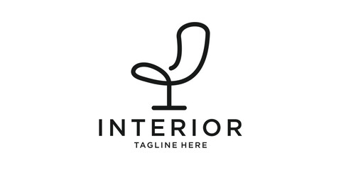 Fototapeta premium logo design creative line illustration interior