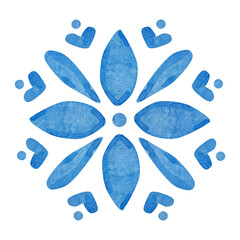 Watercolor traditional blue mediterranean tiles for