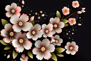 Nice Sakura Blossom Isolated Vector illustration.