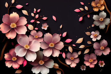 Nice Sakura Blossom Isolated Vector illustration.