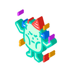 party monster alien isometric icon vector illustration