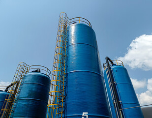 Biogas industry.  Fermentation tank  and waste water for industrial use.  biogas production station