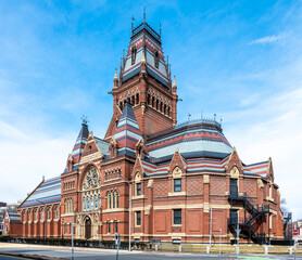 Fototapeta premium One of the historic buildings of the famous Harvard University which inspired the building in the Harry Potter movies. This is located in Cambridge, MA, USA.