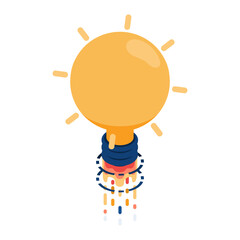 Isometric Idea Rocket Launch