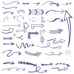 Arrows set infographic, doodle and line, Arrows element icon collection.