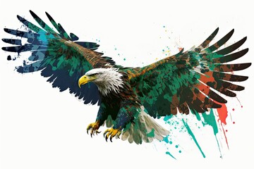 Obraz premium Haliaeetus albicilla, or white tailed eagle, in the air. Poland's Oder Delta in Europe. Generative AI