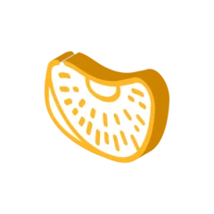 Gordijnen slice mandarin clementine isometric icon vector illustration © sevector