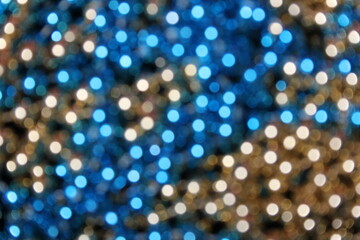 Abstract Blur Background Blue and Gold Bokeh