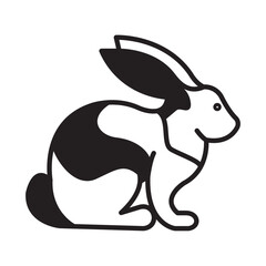 Solid Line RABBIT design vector icon