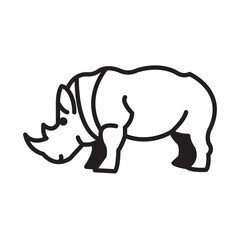 Solid Line RHINOCERROD design vector icon