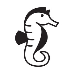 Solid Line SEAHORSES design vector icon