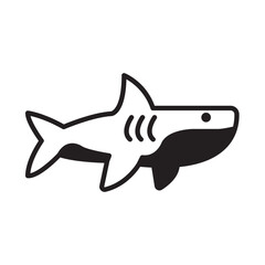 Solid Line SHARK design vector icon