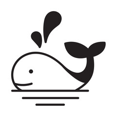 Solid Line WHALE design vector icon