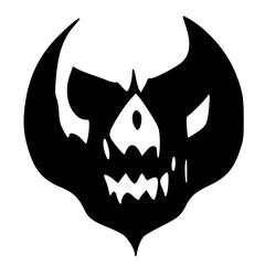 black and white of of skull shape