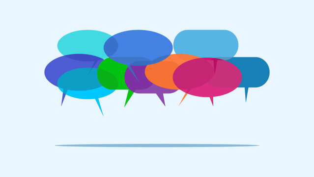 Speech bubbles or colorful text bubbles. Opinion concept. Meeting to propose suggestions. vector illustration