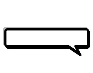 長四角のフキダシ　白・グレー・影