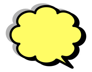 モコモコのフキダシ　黄色・グレー・影