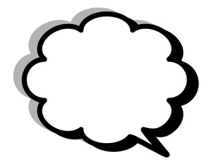 モコモコのフキダシ　白・グレー・影