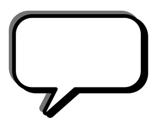 Naklejka premium 四角のフキダシ 白・グレー・影