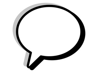 丸いフキダシ　白・グレー・影