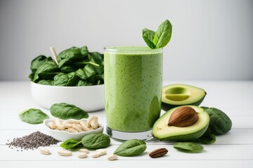 Green smoothie with avocado, Generated AI