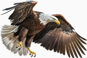 Obraz premium Talons extended on a North American Bald Eagle. Generative AI